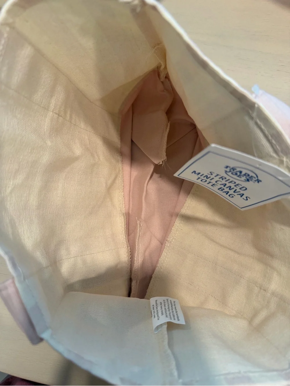 Trader’s Joe Pink Striped Canvas Tote Bag, Limited Release, Collector’s Item